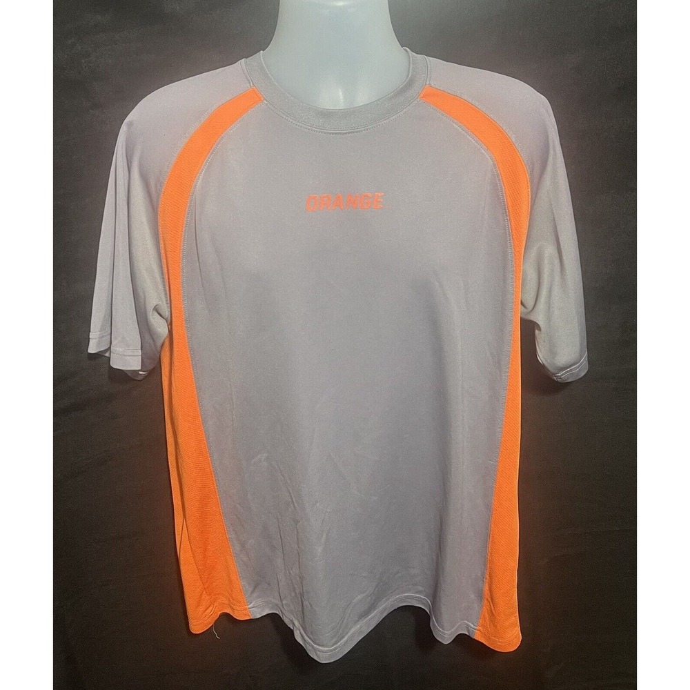 Syracuse University Short Sleeve T-Shirt‎ Mens XL Gray With Orange Stripe